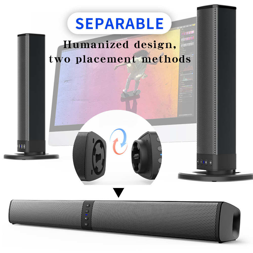 Audio Music Spotify - Abnehmbare Soundbar Bluetooth-Lautsprecher für Zuhause und