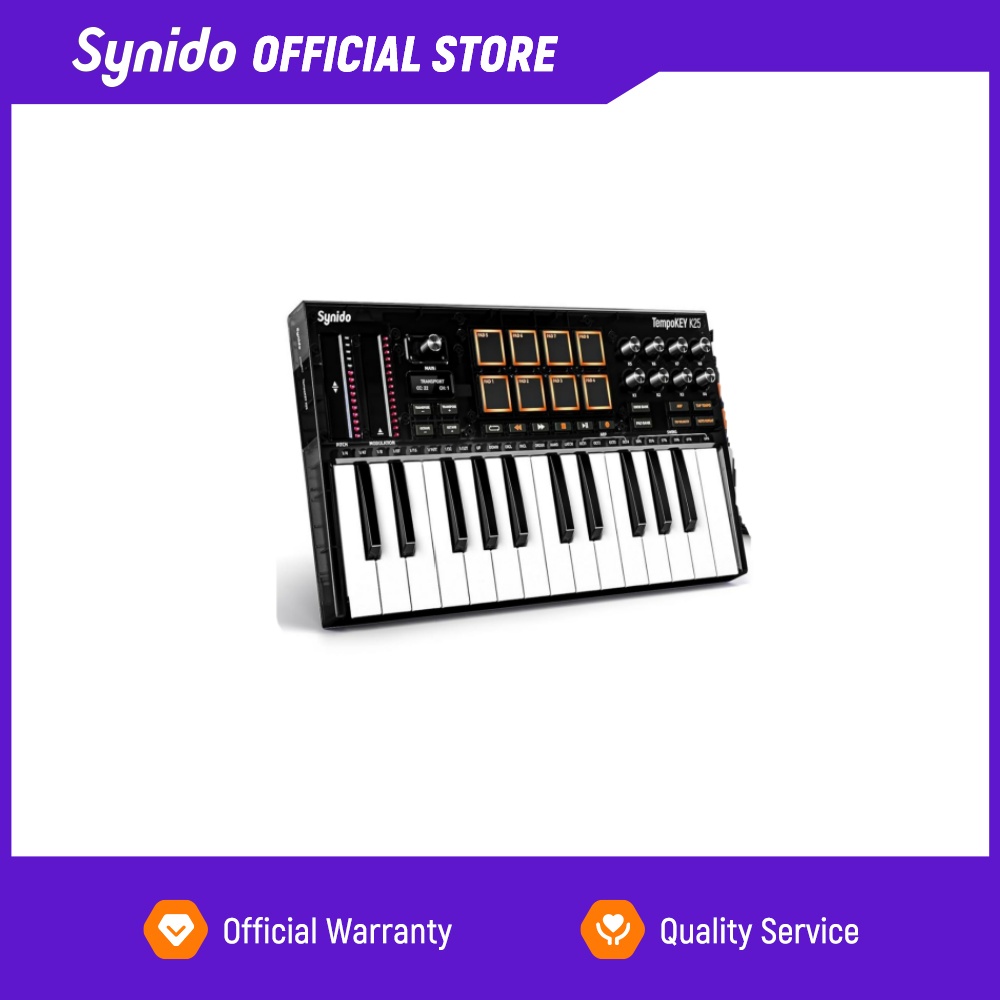 Midi Controller Pad - Synido Tempokey K25 USB-MIDI-Keyboard-Controller mit 8