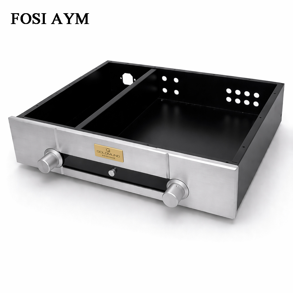 Headphone Amplifier Dac - FOSI AYM 430x340x95mm Aluminiumgehäuse Goldmund-Stil Verstärker-Chassis