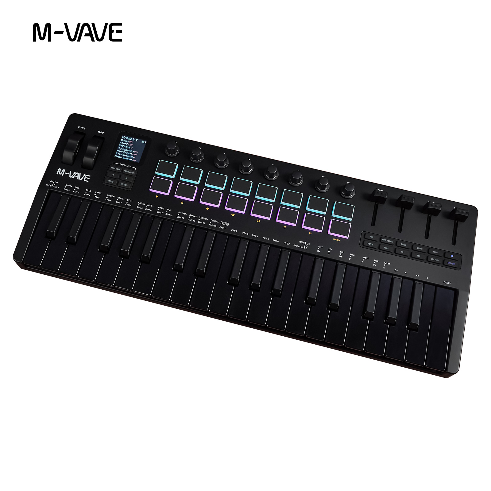 Midi Controller Pad - M-VAVE SMK-37 USB-MIDI-Controller mit 37 Tasten,