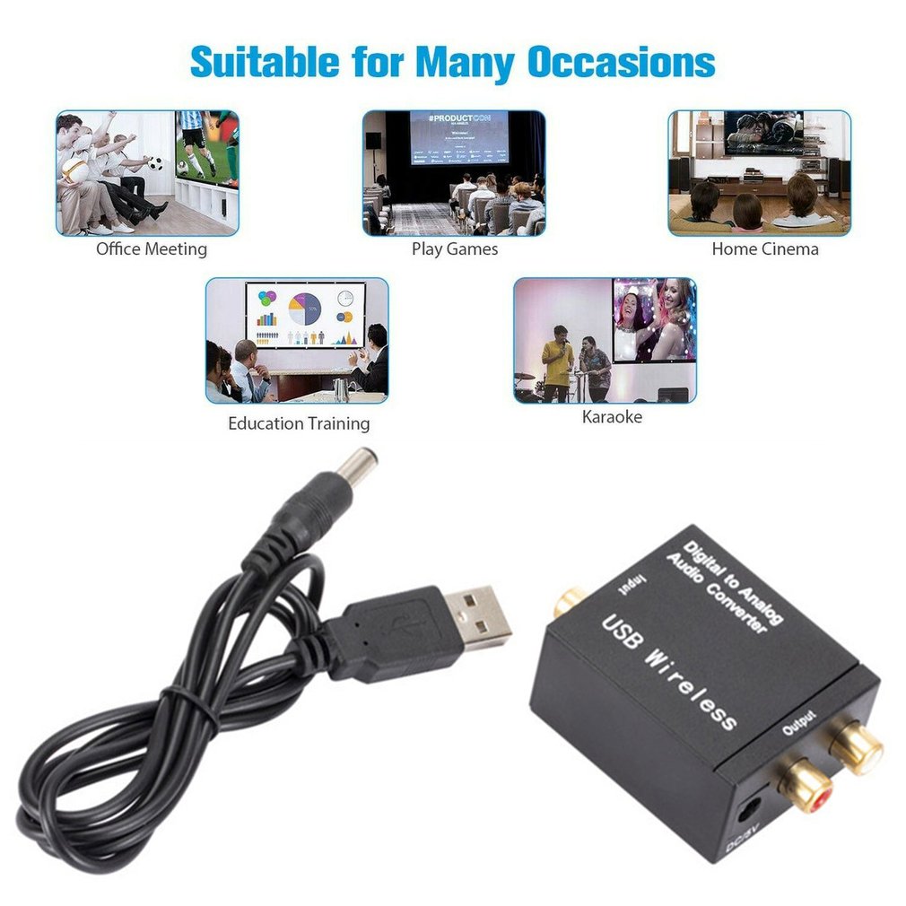 Headphone Amplifier Dac - Digital-zu-Analog-Audio-Konverter 3,5-mm-Klinkenanschluss 2*RCA Verstärker Decoder Optisches