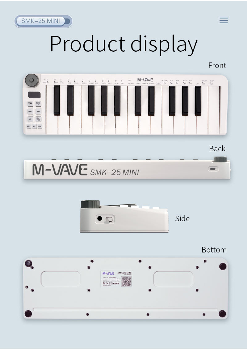 M-VAVE-Mini Teclado MIDI Recar – Midi Controller Pad Bewertung und Preis