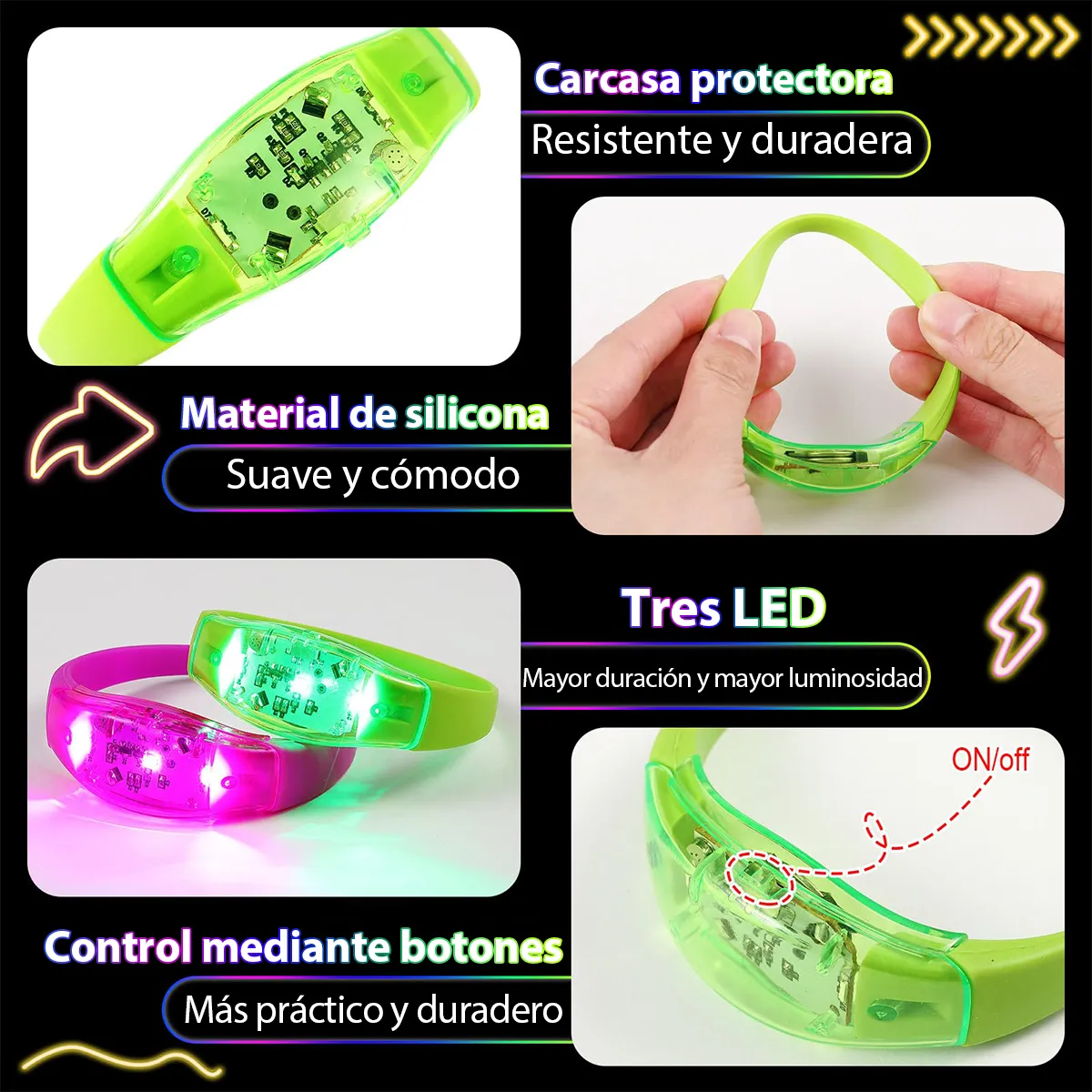 6 Stück LED-Armbänder, schalla – Audio Music Dj Bewertung und Preis